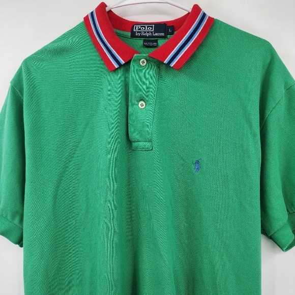 Polo by Ralph Lauren Mens Green Polo Size Large - Picture 2 of 6